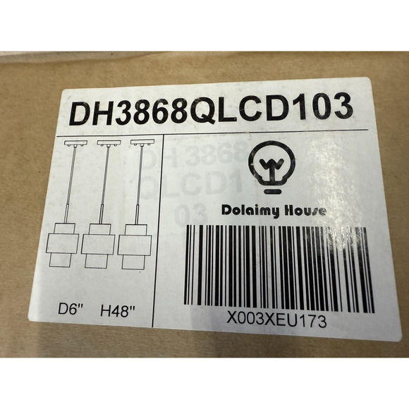 Dolaimy House 3 Pack Kitchen Pendant Light Black D6” H48” - Picture 2 of 3